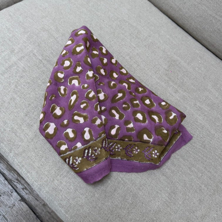 Grand foulard LÉOPARD Violet