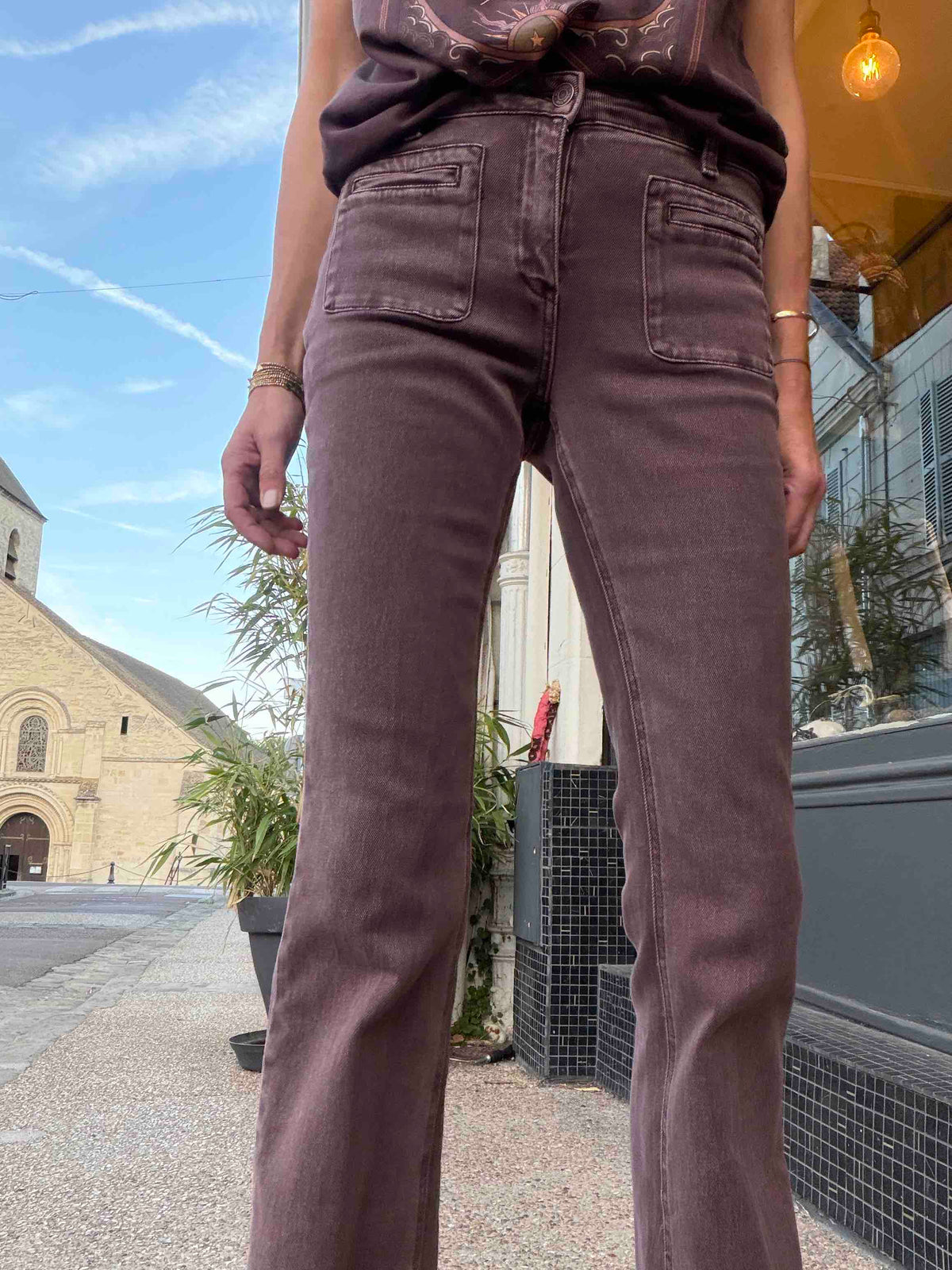 Diana Pacific burgundy drill jeans