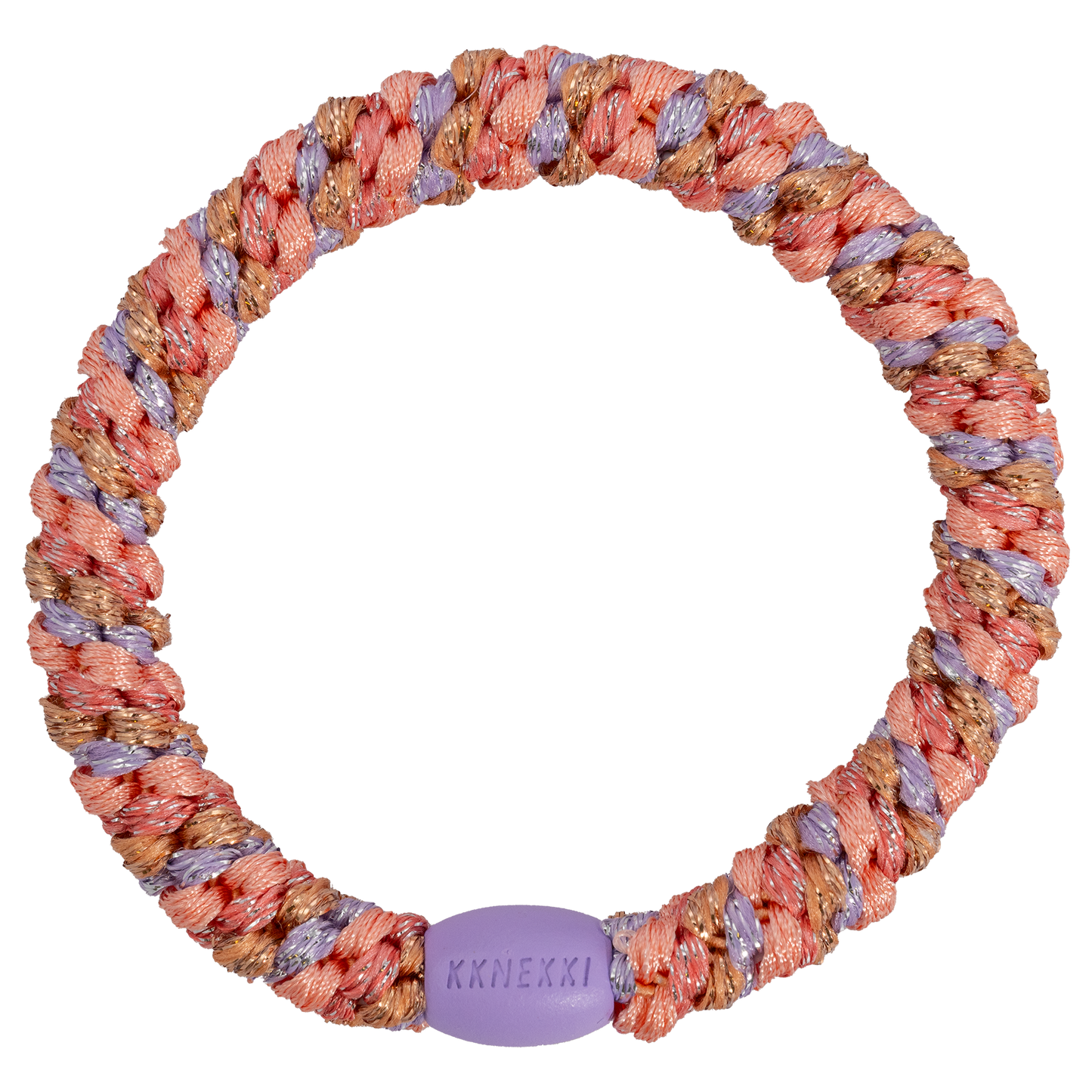 Kknekki bracelet/elastic mix coral dusty lavender glitter