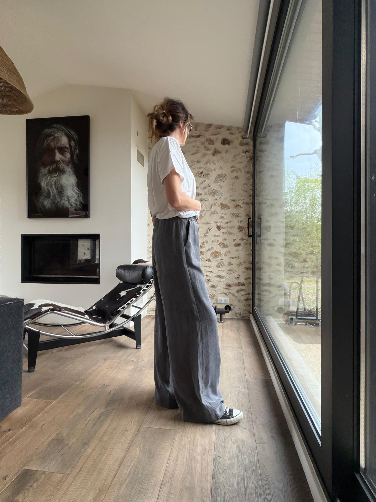 Pantalon fluide Maïwenn gris