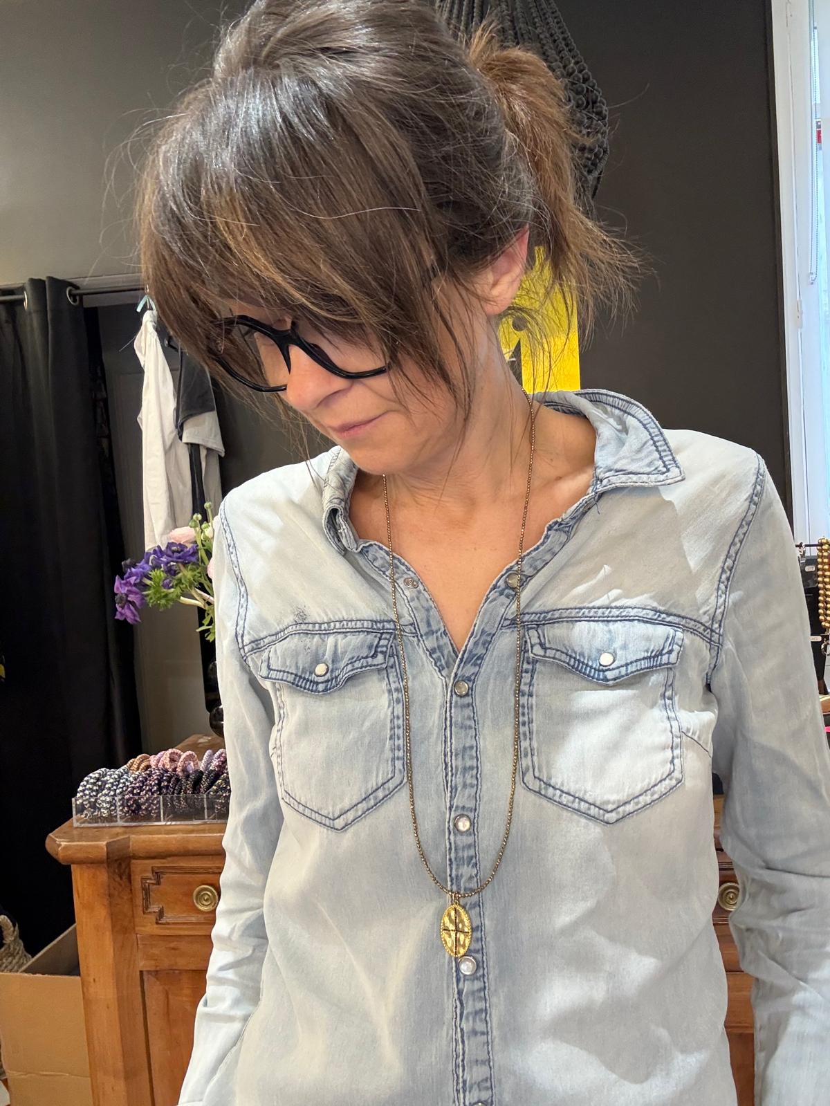 Sautoir Jai noir onyx