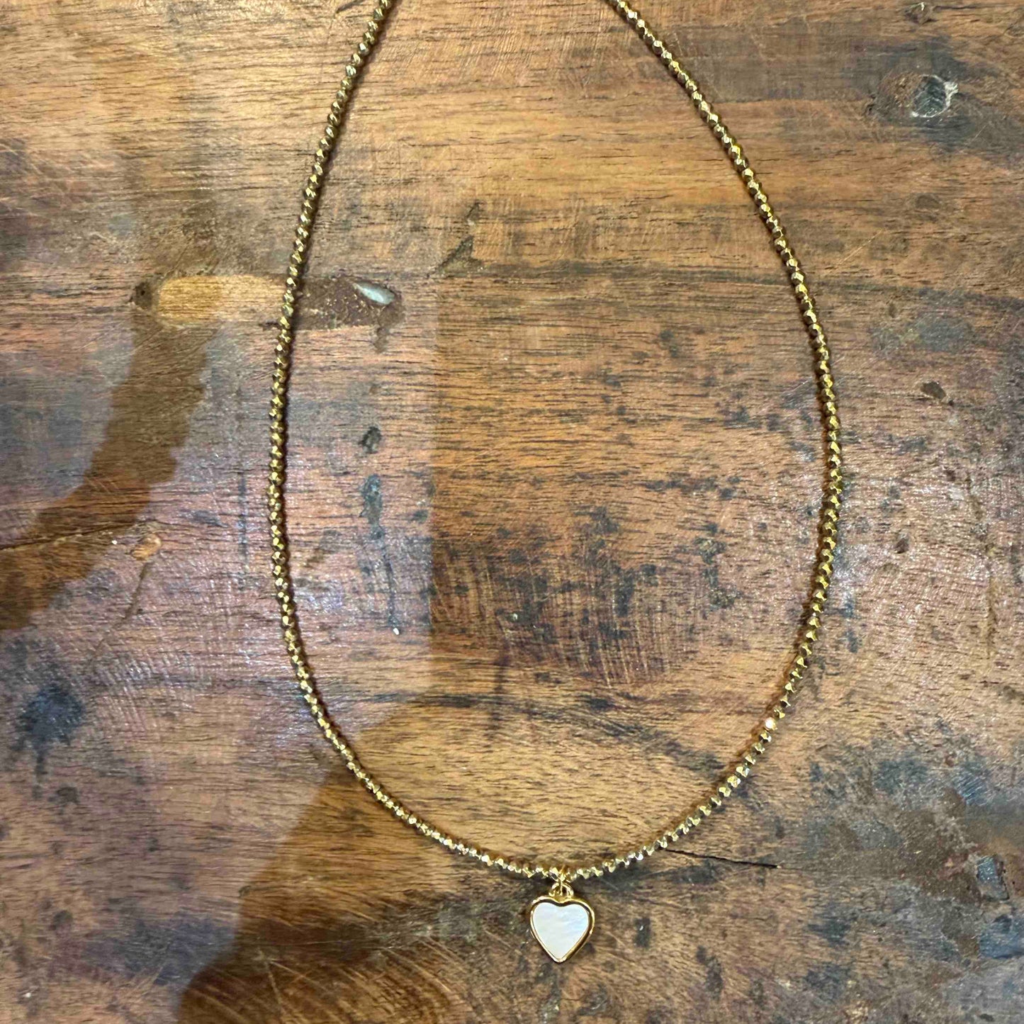 Mother-of-pearl cross amulet necklace