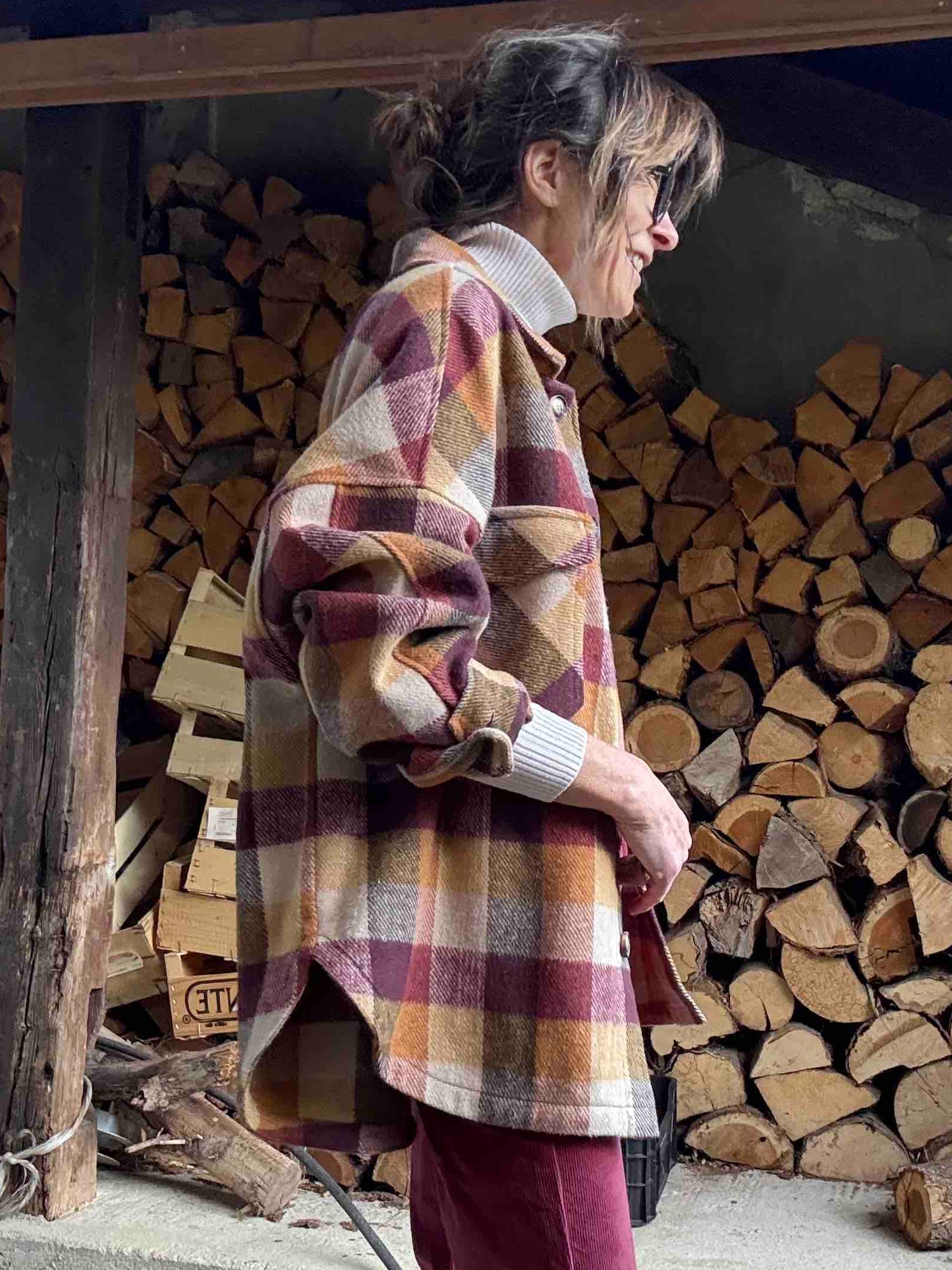 Sur-chemise à carreaux Blanche