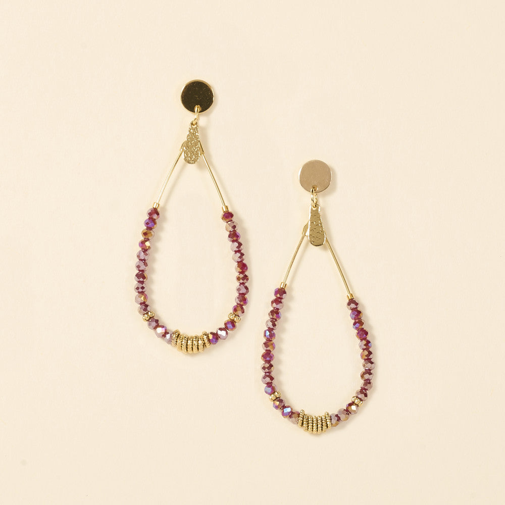 Boucles d'oreilles Bory bordeaux