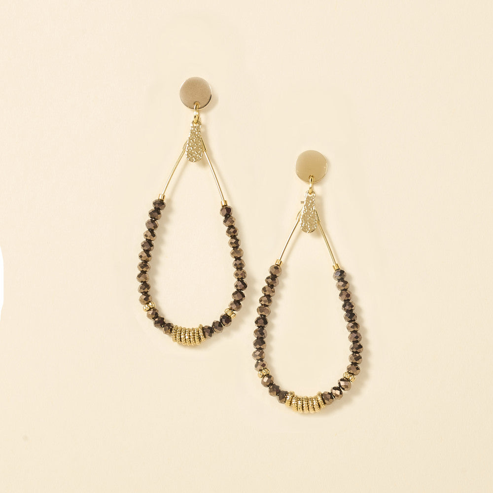 Boucles d'oreilles Bory marron