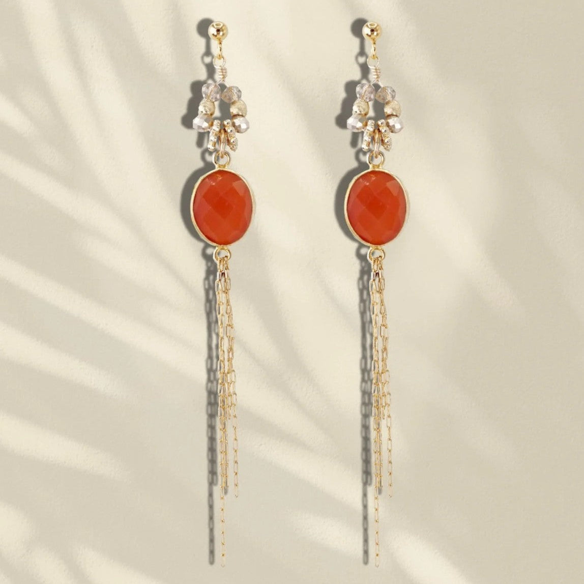 Boucles d'oreilles Ilana Cornaline