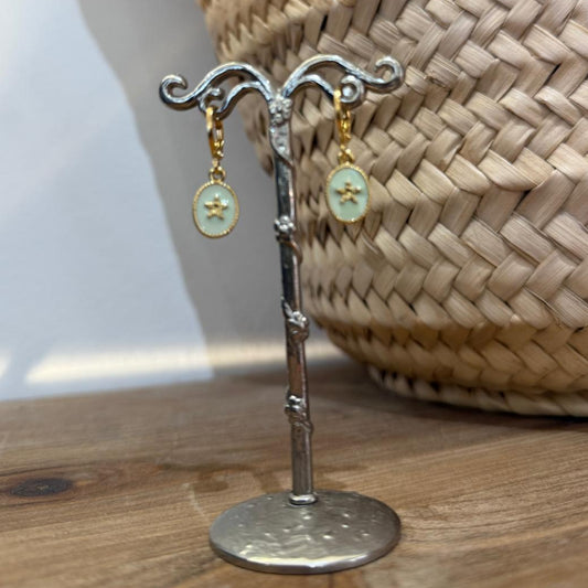 Boucles d'oreilles Lucy vert clair