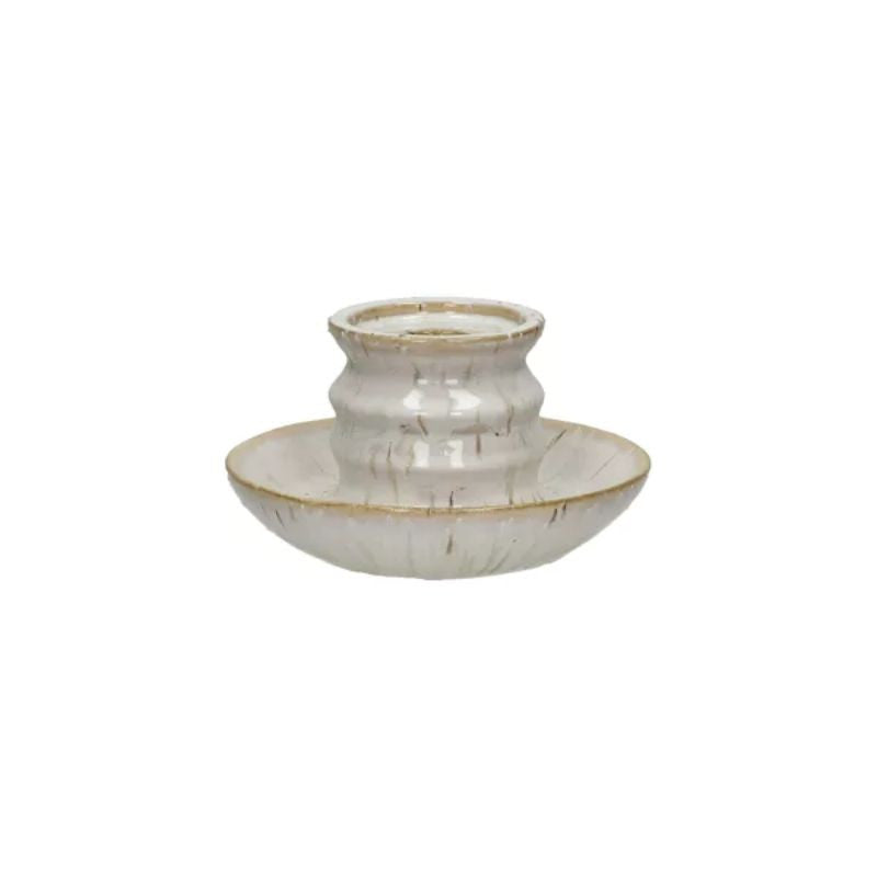 Bougeoir blanc Ilena 15x8,5cm