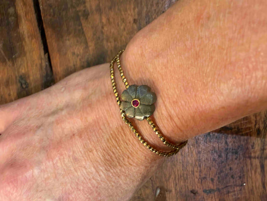 Brigitte bracelet with mini silver hematite - cross, heart or star