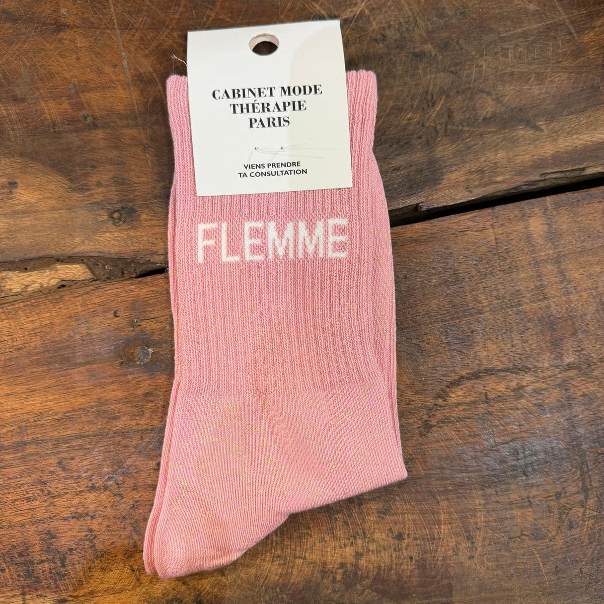 Chaussettes Flemme rose glitter