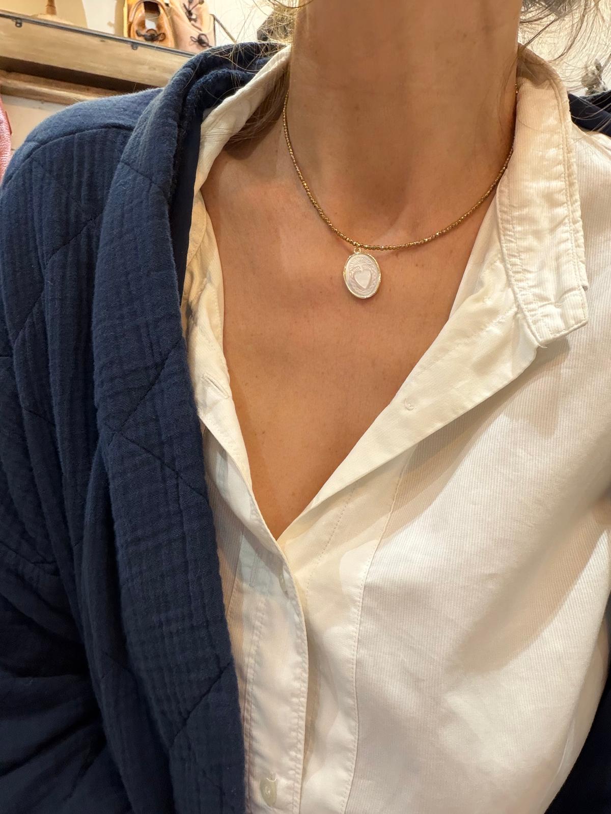 Collier amulette Ex Voto ovale