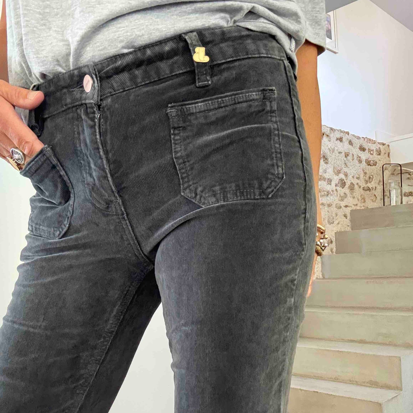 Velours Bastille carbone - Jane Blue
