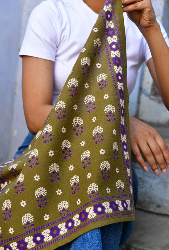 Petit foulard Anastase olive