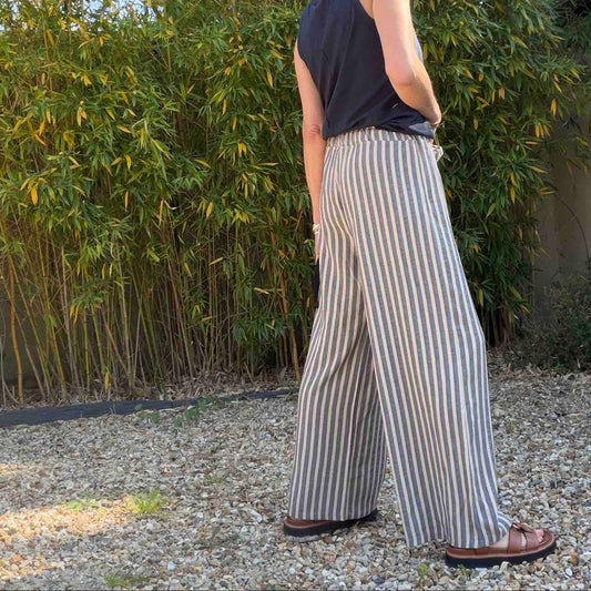 Pantalon large et droit Gaspard - rayure denim