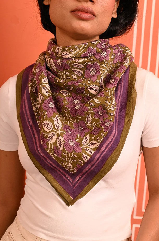 Grand foulard Hélios kaki