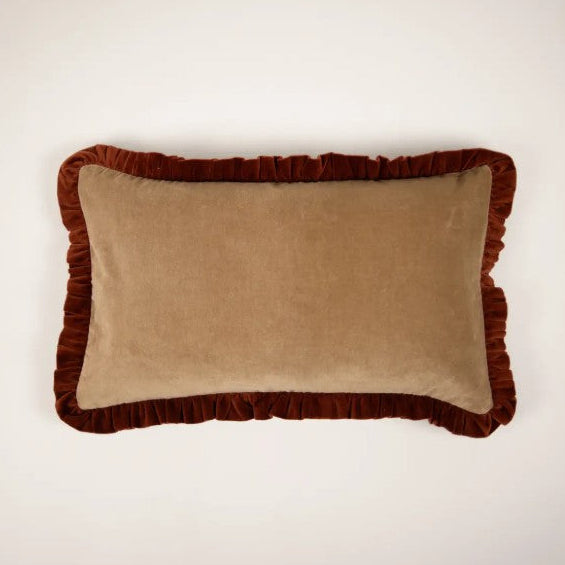 Housse de coussin Doris beige/rouile 30x50cm