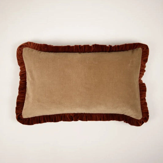 Housse de coussin Doris beige/rouile 30x50cm