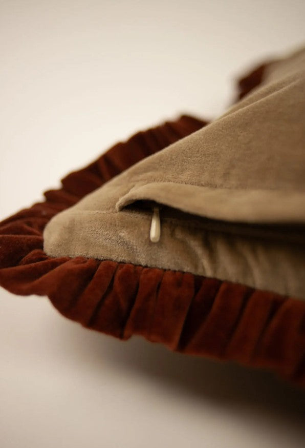Housse de coussin Doris beige/rouile 30x50cm