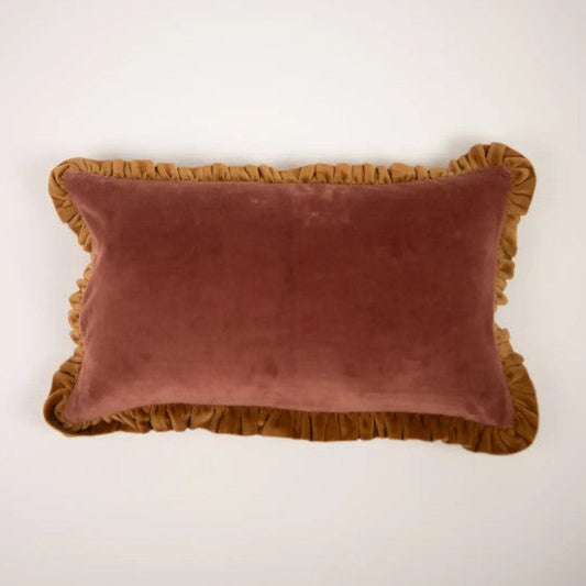 Housse de coussin Doris rouille/camel 30x50cm