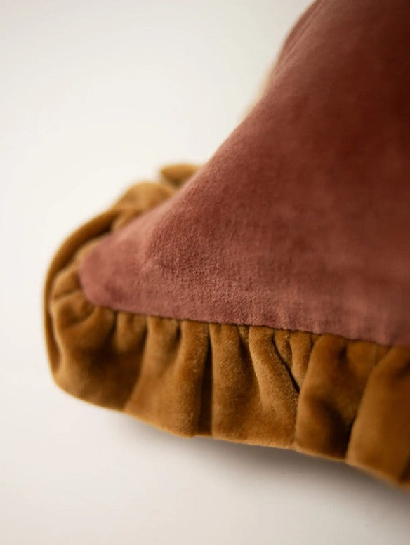 Housse de coussin Doris rouille/camel 30x50cm