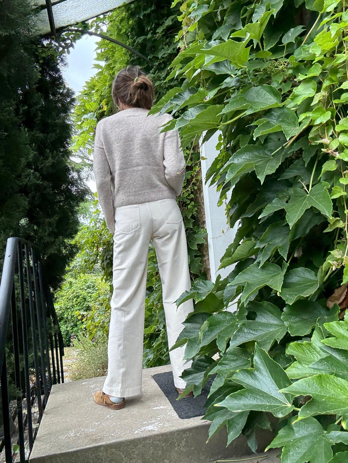 Jean PIlote raw white en coton brossé