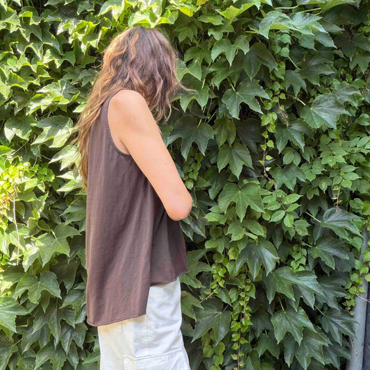 T-shirt Jody asymétrique - chocolat
