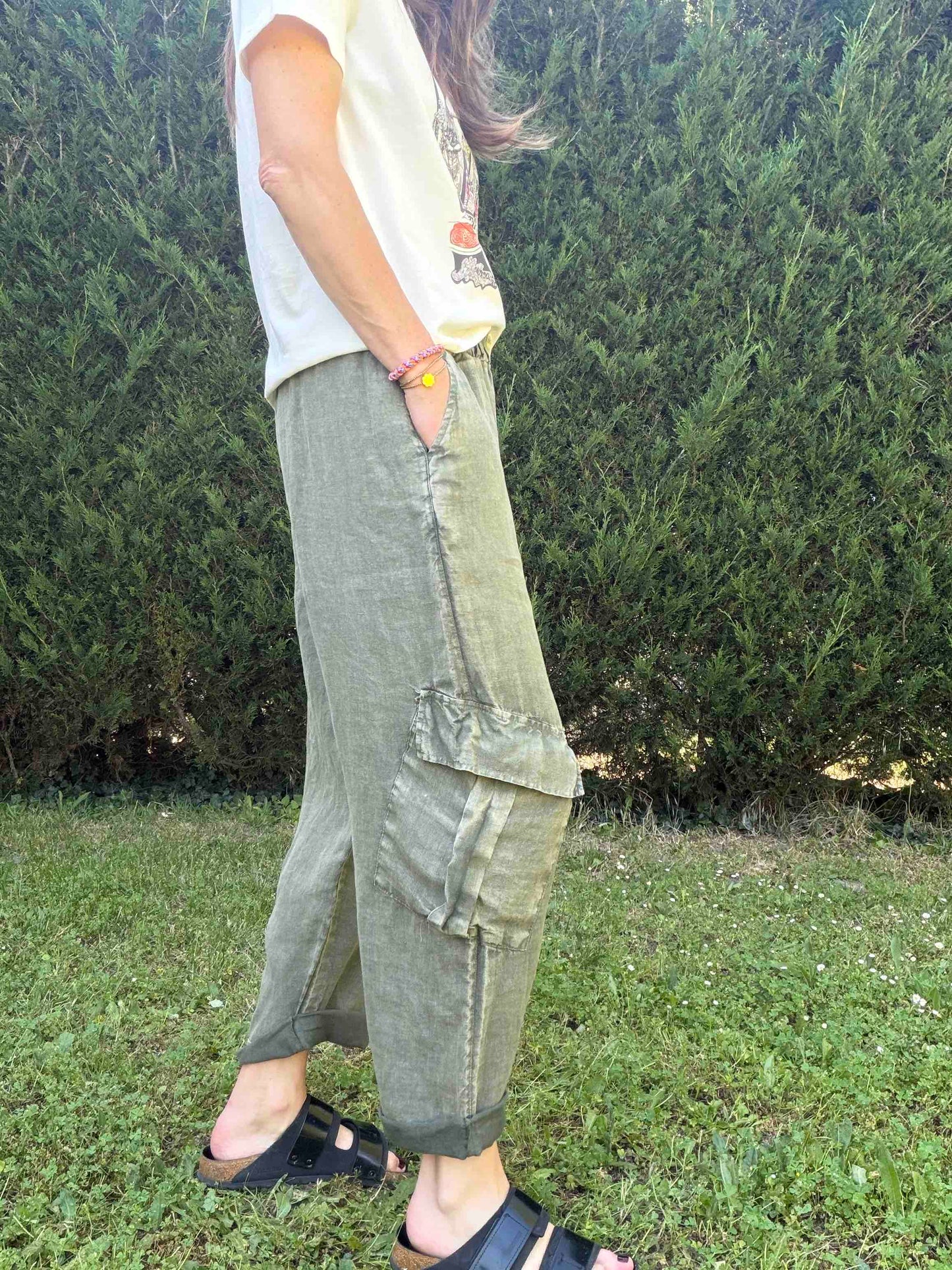 Pantalon cargo Jim kaki