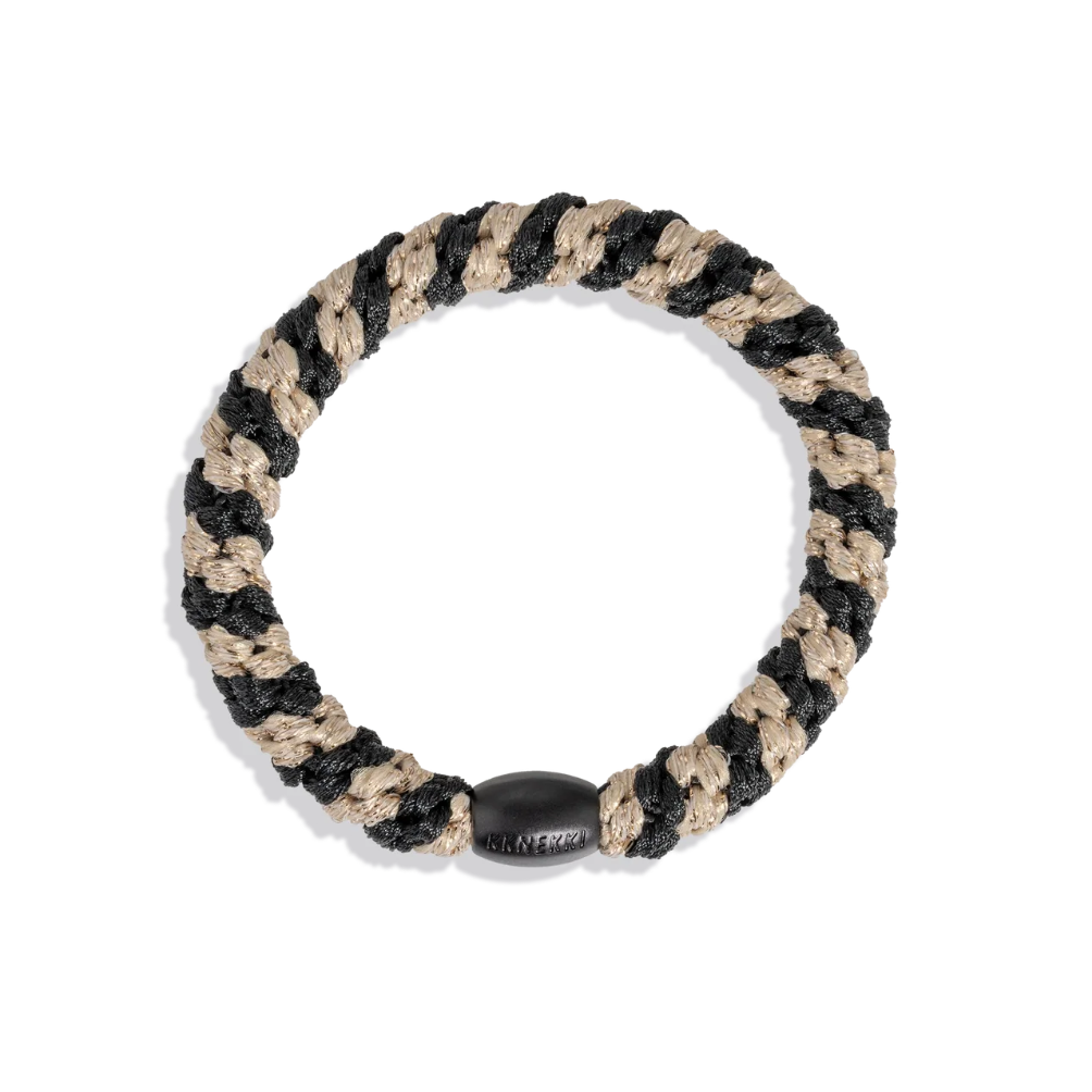 Bracelet/élastique Kknekki black beige glitter stripe