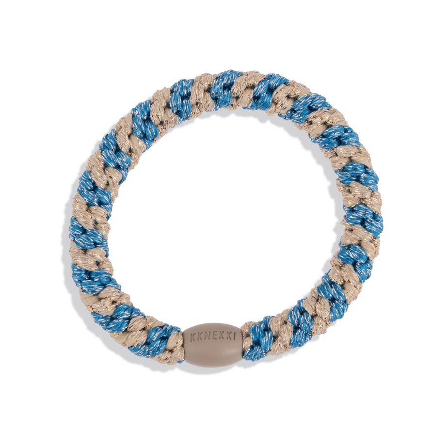 Bracelet/élastique Kknekki blue silver glitter stripe