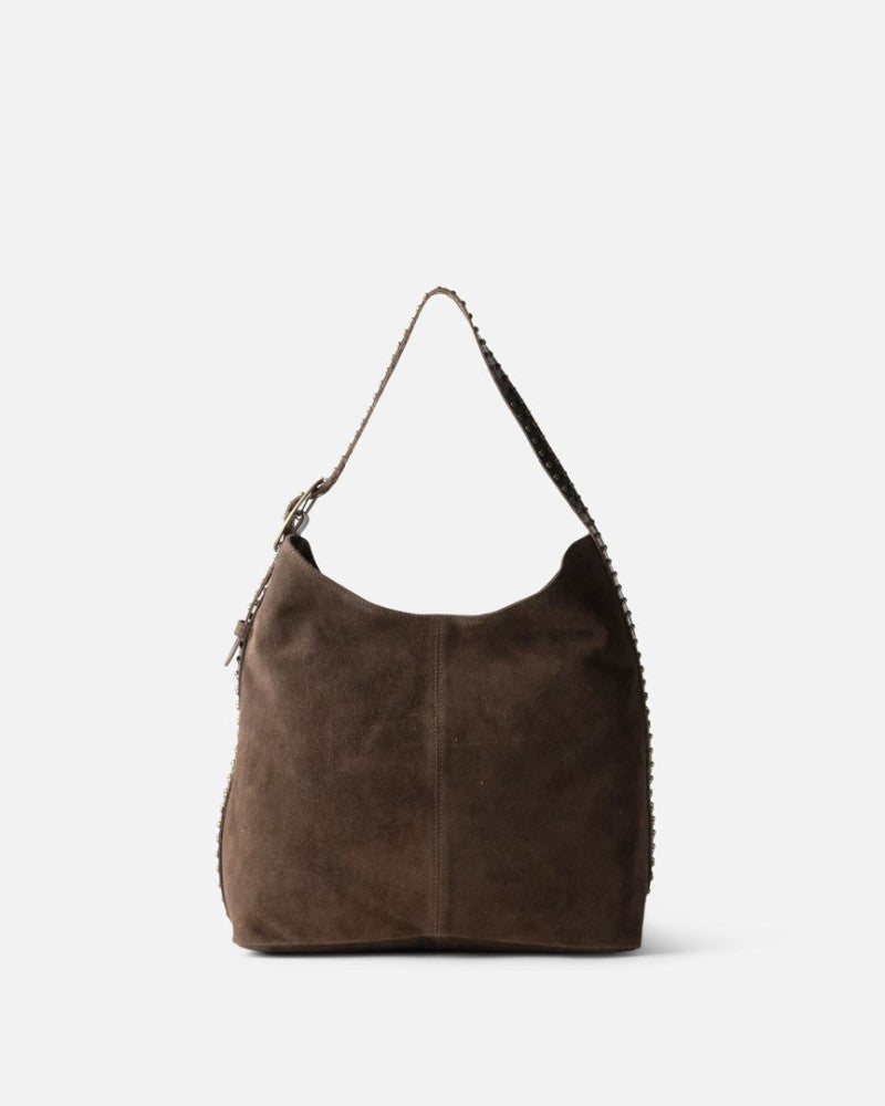 Sac bandoulière en cuir BIBA Leff brun foncé
