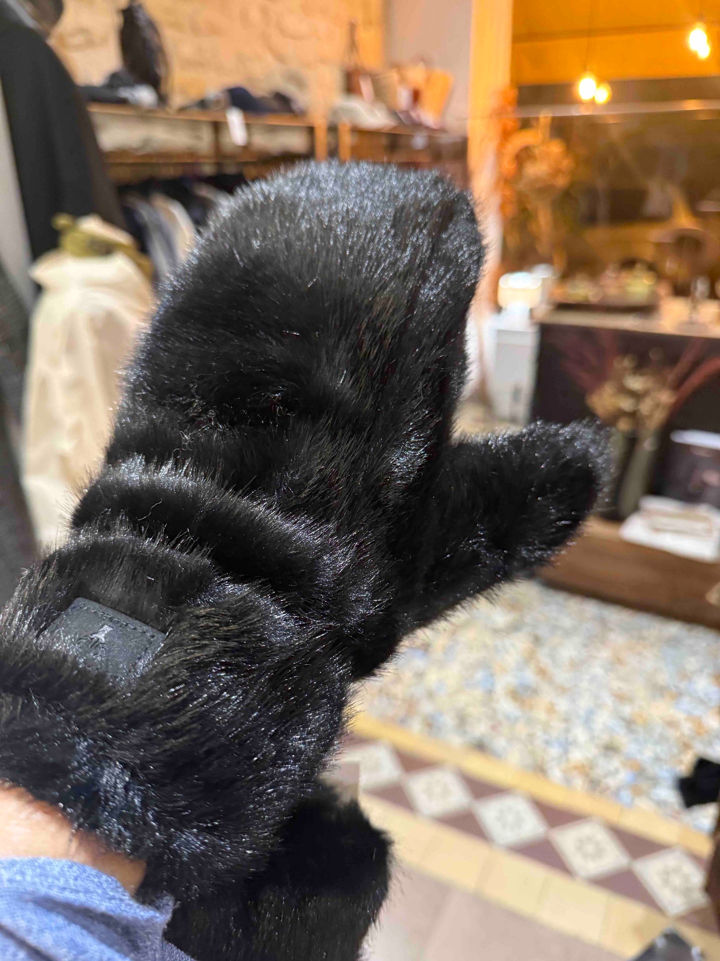 Moufles en fausse fourrure St Moritz