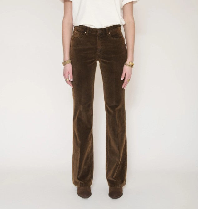 Pantalon Harley cotton suede mocha