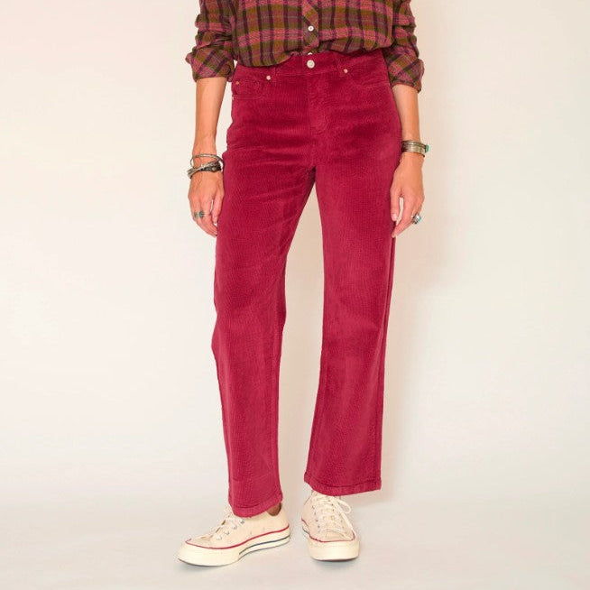 Pantalon en velours The Linda soft corduroy ruby