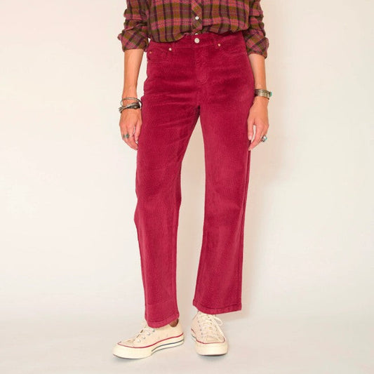 Pantalon en velours The Linda soft corduroy ruby