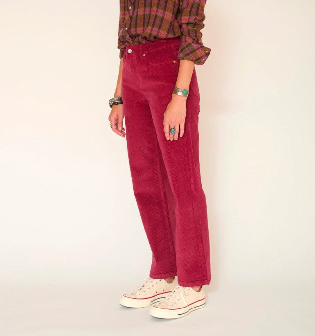 Pantalon en velours The Linda soft corduroy ruby