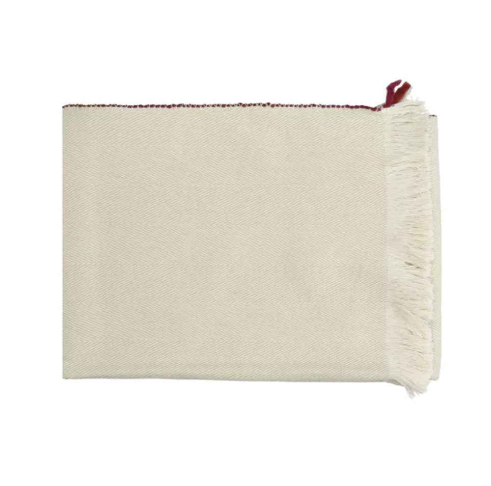 Plaid LAMA rouille en laine d'agneau / coton