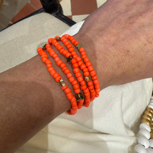 Sautoir bracelet Zoé Agathe corail