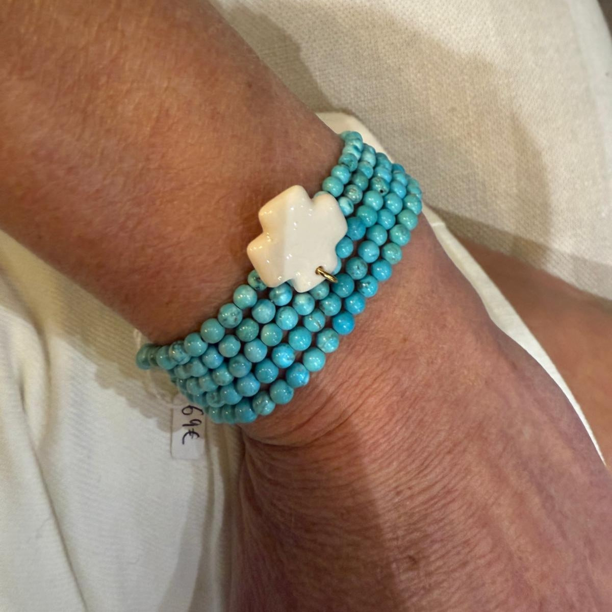Sautoir bracelet Zoé turquoise