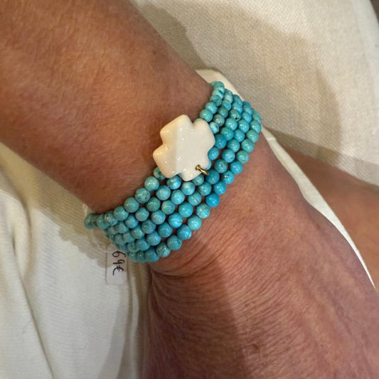Sautoir bracelet Pax turquoise