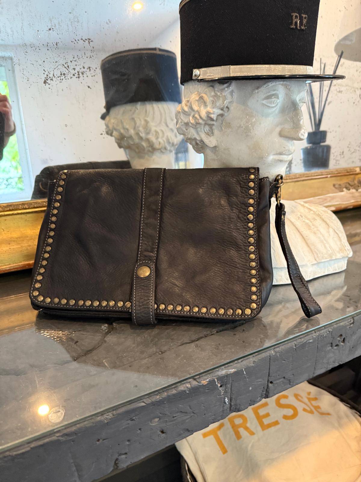 Olivia black leather bag - large size