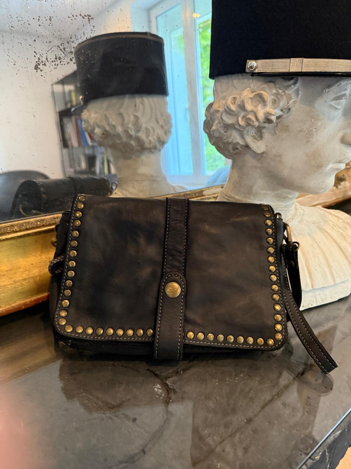 Olivia black leather bag - small size