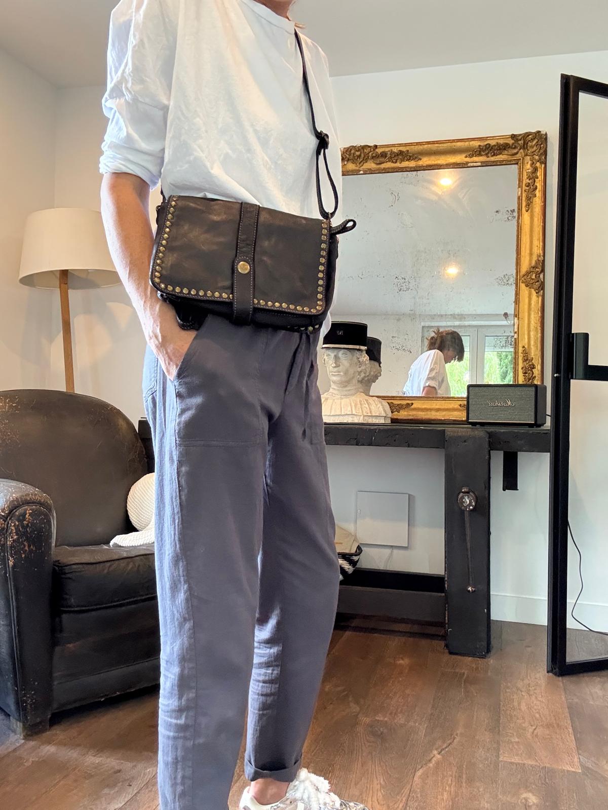 Olivia black leather bag - small size