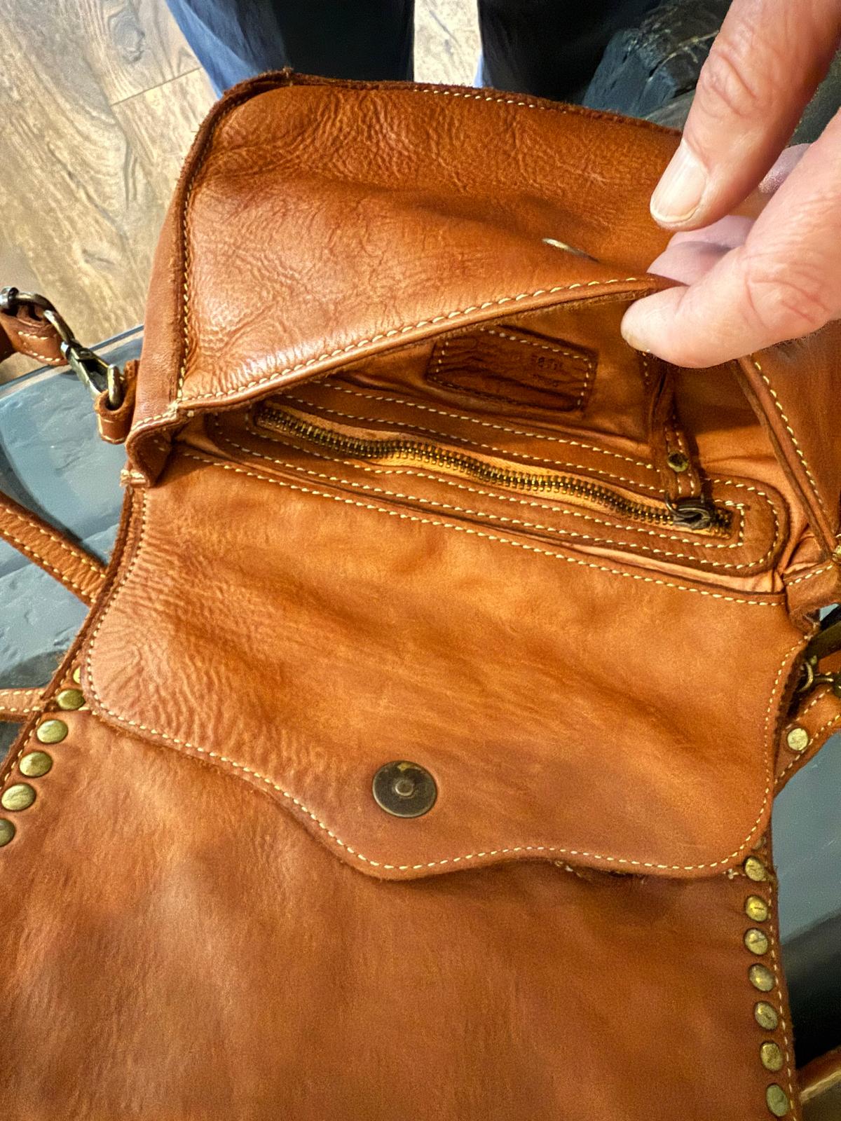 Sac en cuir Olivia camel - petit format