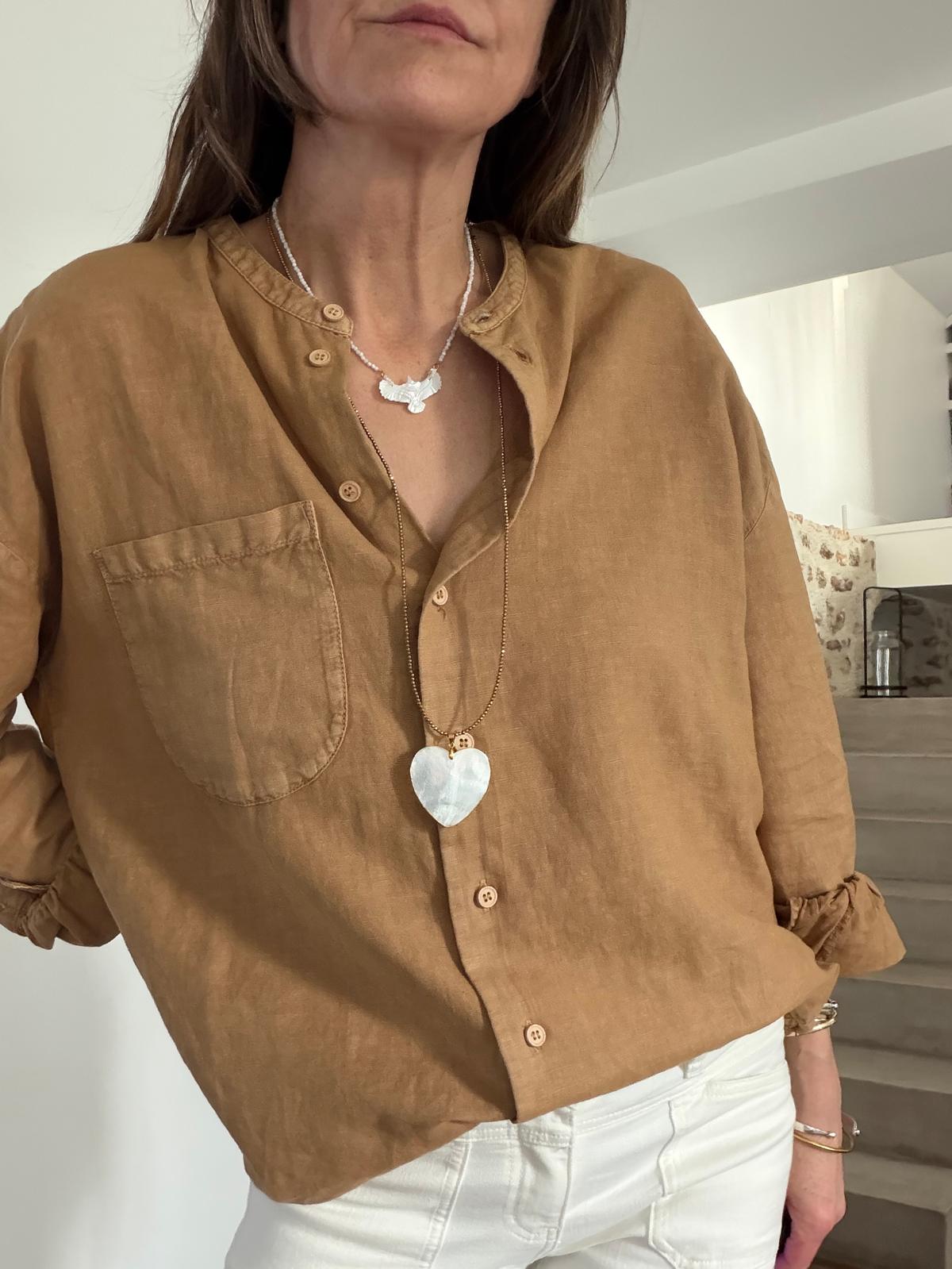 Mother-of-pearl heart necklace