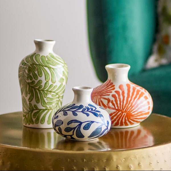 Moyen vase Fauni orange en grès