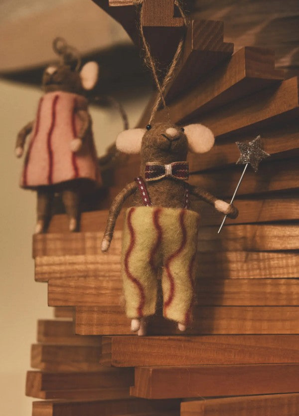 Souris beige - étoile argentée