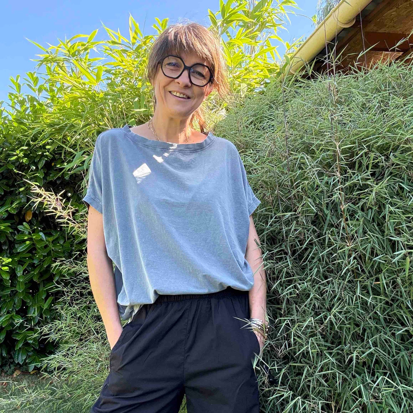T-shirt Jess gris washé ou vieux rose washé