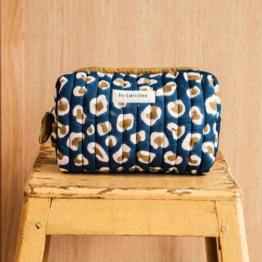 Petite trousse de toilette - LÉOPARD Bleu marine