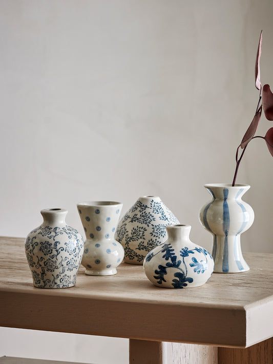Set de 5 vases Quinto bleu en grès