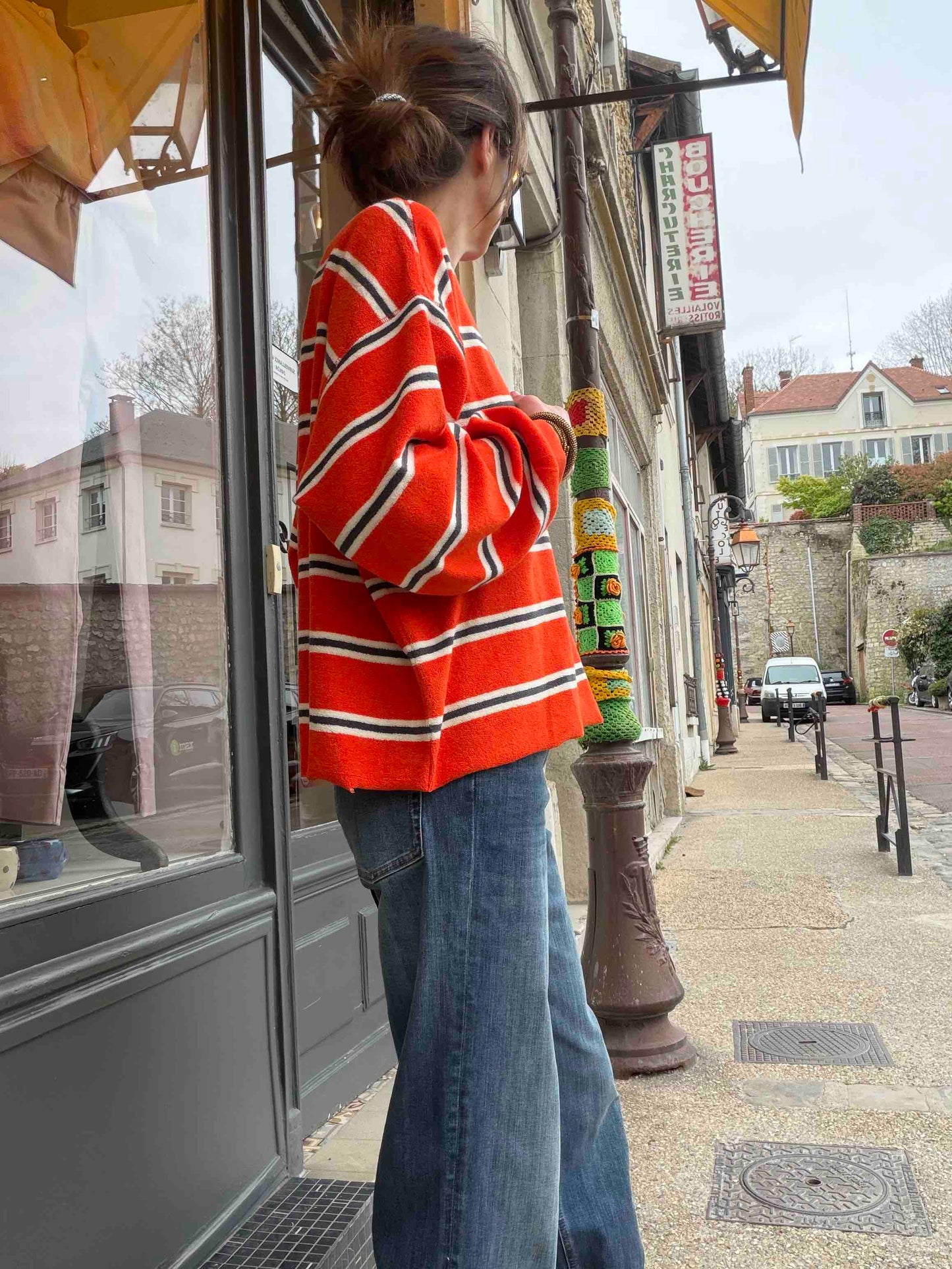 Sweat Victoire - stripe tangerine - HOD Paris
